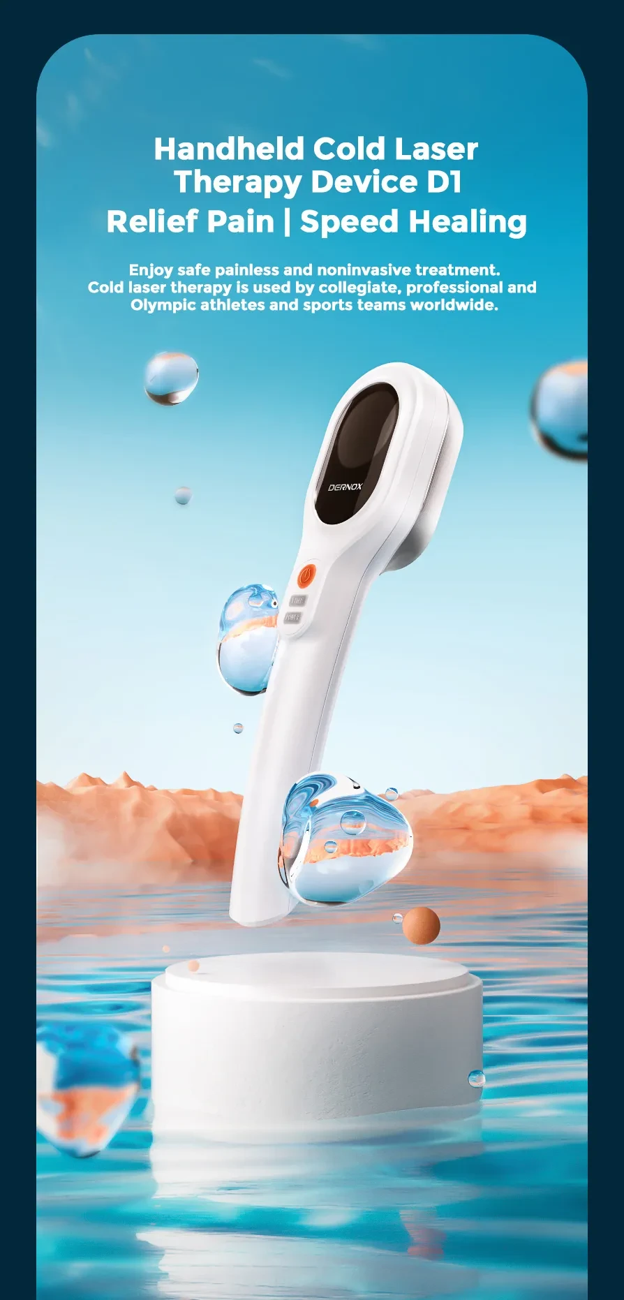 Dernox Handheld Physiotherapy Lllt-808 Red Light Treatment Body Pain Relief Medical Infrared Cold Laser Therapy Device