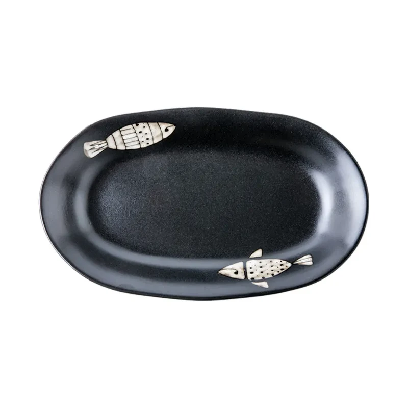 Japanese Hand-painted Fish Plate Large Fish Plate