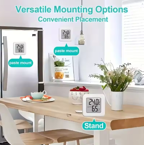 Indoor Mini Temperature and Humidity Meter, Bedroom Temperature Meter, Portable Electronic Digital Display, Humidity and Tempera