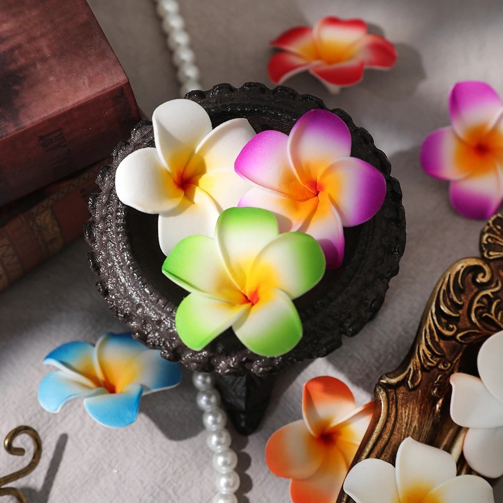 10Pcs Artificial Hawaii PE Foam Flowers 5cm DIY Flower Set