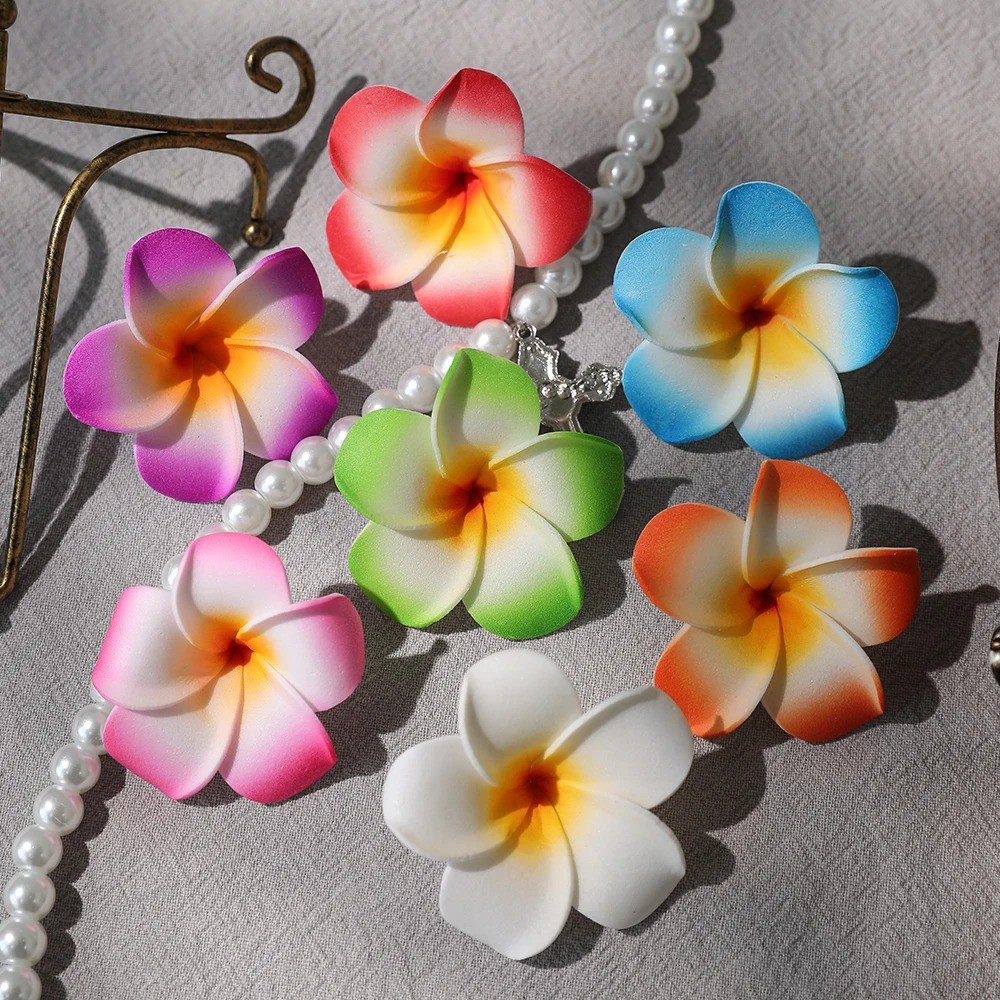 10Pcs Artificial Hawaii PE Foam Flowers 5cm DIY Flower Set
