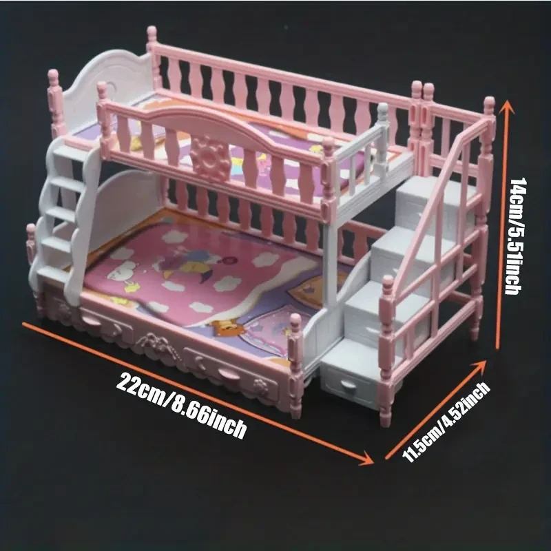 Elegant Pink 2-Tier Princess Bunk Bed