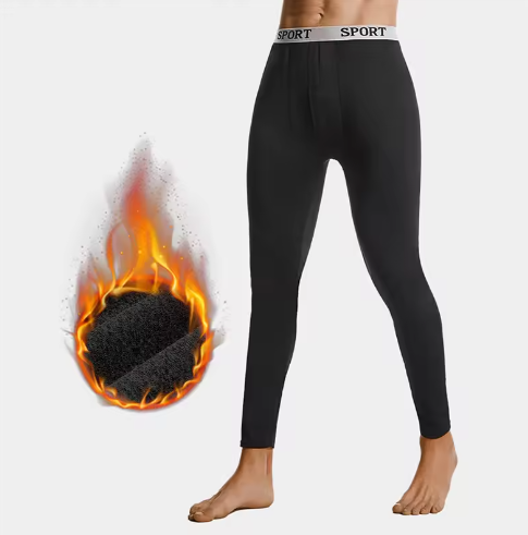 Thermal Underwear Men Thin Fleece Leggings Elastic Underpants Solid Color Render Pants Slim Men Clothing Soft