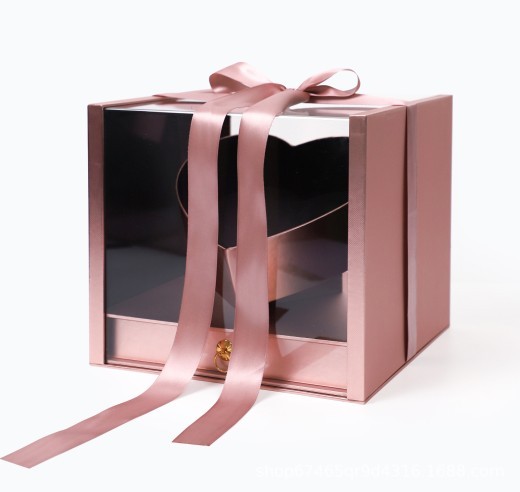 Acrylic Flower Gift Box With Drawer