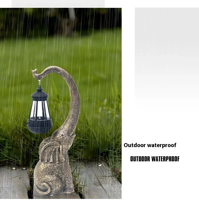 Stone Elephant Resin Atmosphere Lantern Ornament