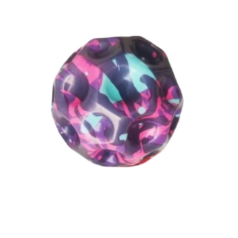 Camouflage Elastic Ball Compact Anti-Fall Ergonomic Design Moon Shape Bouncy Ball