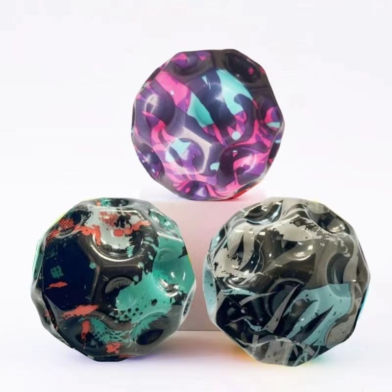 Camouflage Elastic Ball Compact Anti-Fall Ergonomic Design Moon Shape Bouncy Ball