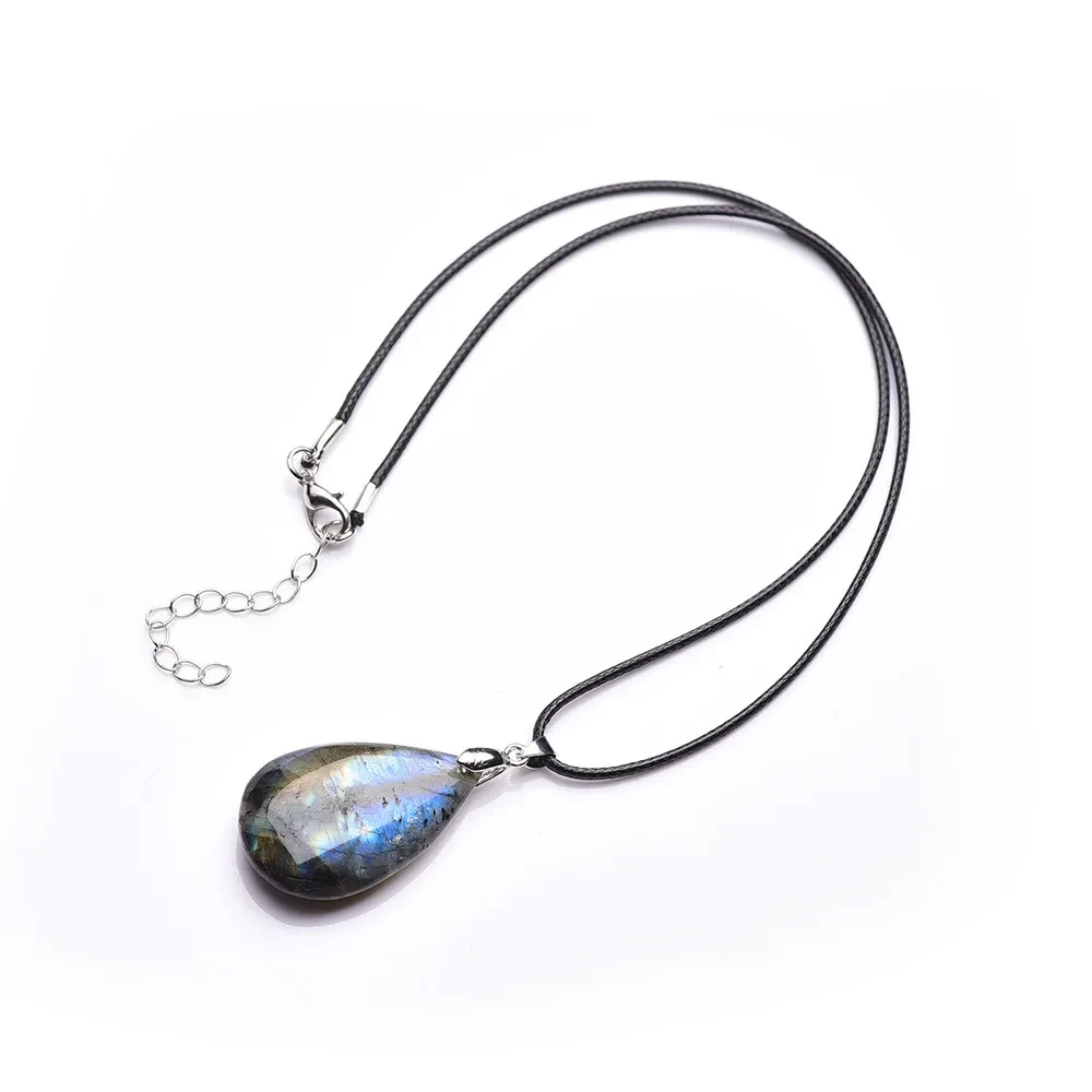 Moonlight Stone Water Droplet Pendant Necklace