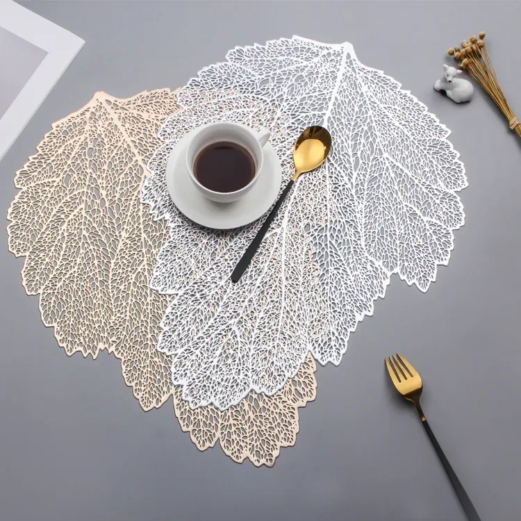 European And American Placemats With Hollow Leaves, Insulation And Non-slip PVC