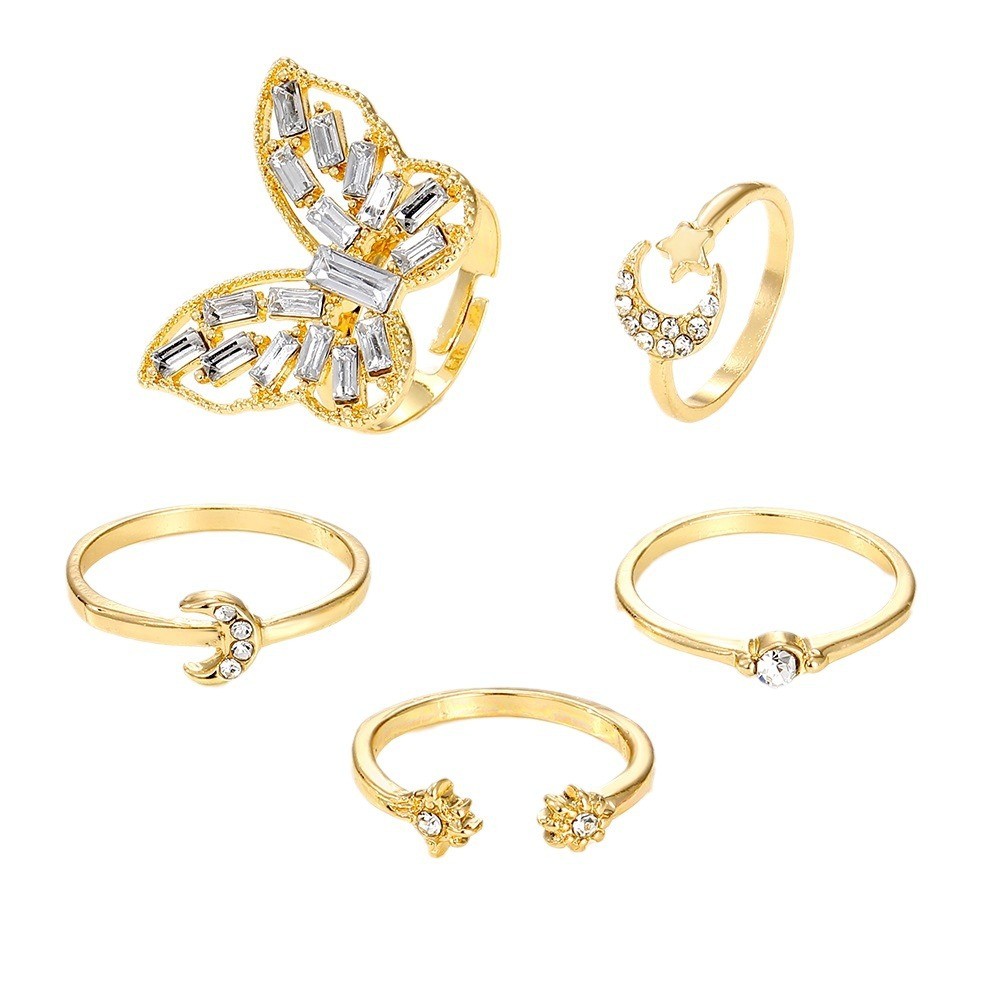 Fashion Jewelry Silver Color Butterfly Rings
