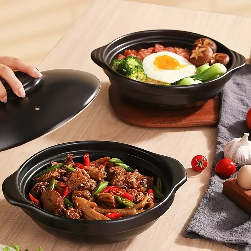 Authentic Asian-Style Ceramic Casserole with Lid