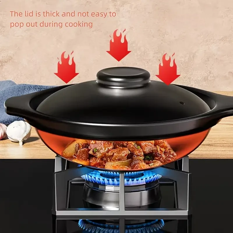 Authentic Asian-Style Ceramic Casserole with Lid