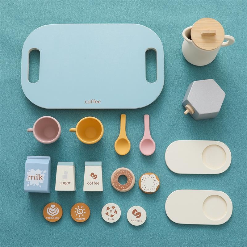 Cognitive Multifunctional Silicone Wooden Saucer Children's Coffee Tableware