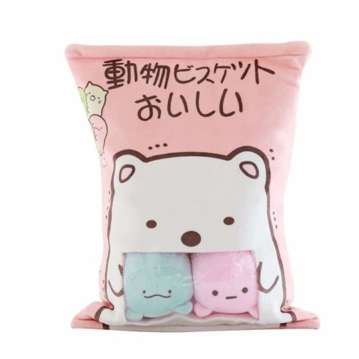 Ins Cartoon Bag Corner Bio Plush Toy Simulation Snack Pillow