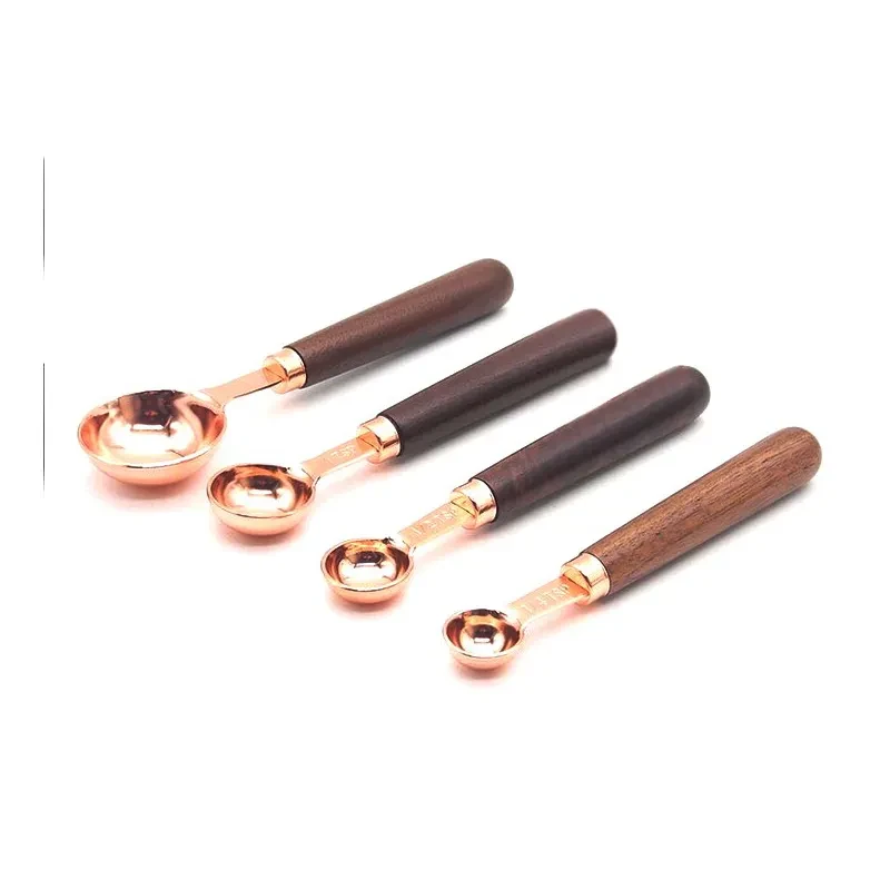 4-piece stainless steel rose gold coffee spoon