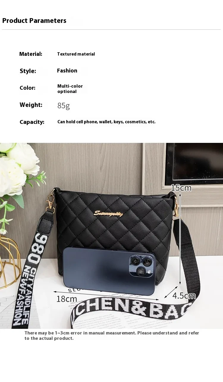 Small Messenger Bag For Women Trend Lingge Embroidery Female Shoulder Bags Fashion Chain Ladies Crossbody Purse