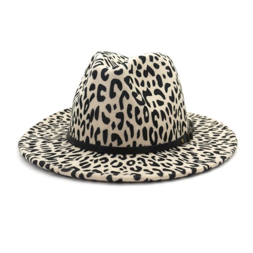 Couple Hat Leopard Print Woolen Top Hat