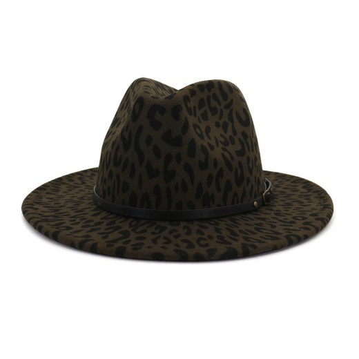 Couple Hat Leopard Print Woolen Top Hat