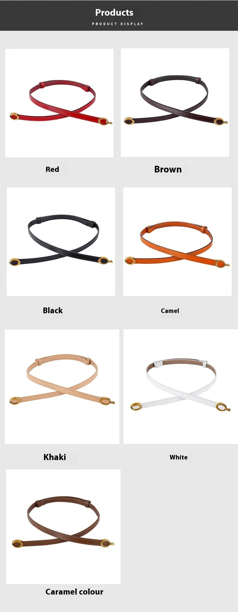 Women's Single Circle Dress Waist Thin Belt With Suit Shirt Small Belt A Pair Of Buckles All-matching