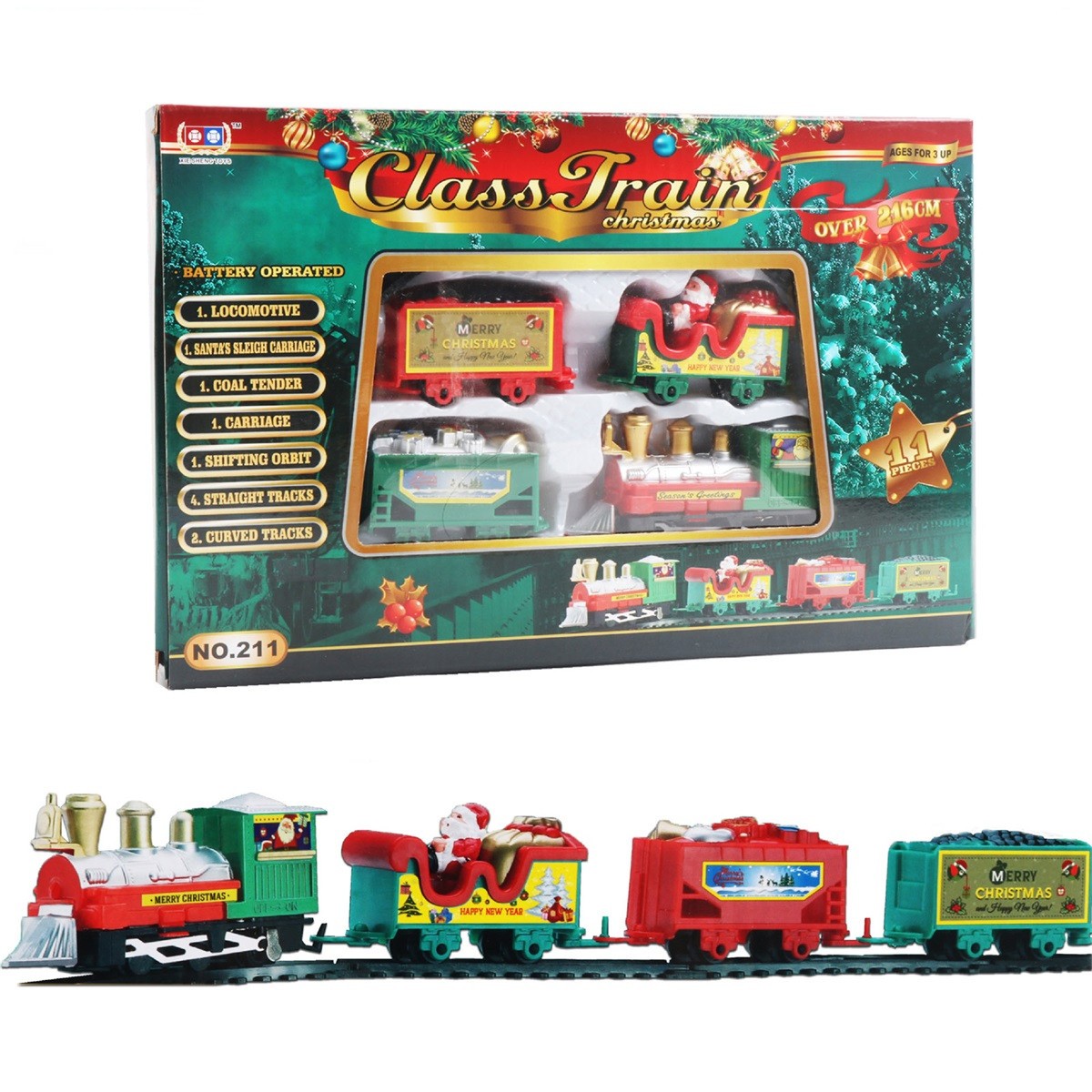 Realistic Electric Christmas Train Set - Easy to Assemble and Safe for Kids