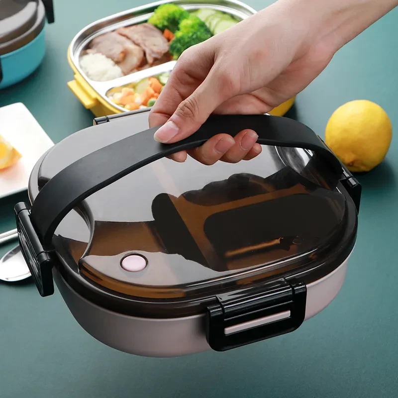 Stainless steel three grid lunch box