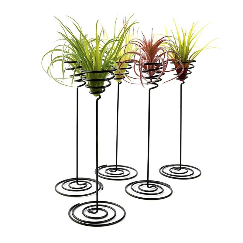 Creative Black Iron Air Pineapple Base Plant Flower Pot Rack Holder