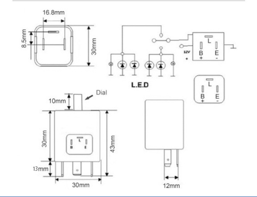 Automotive Relay CF13JL-02 Adjustable Frequency Conversion Flasher