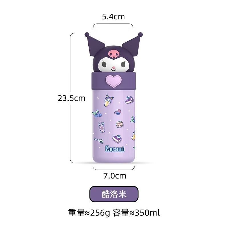 Sanrio Hello Kitty Water Cup 350ML  Kawaii My Melody Thermos Cup, Anime Cartoon Kuromi Juice Cup, Insulated Water Bottle for Kids