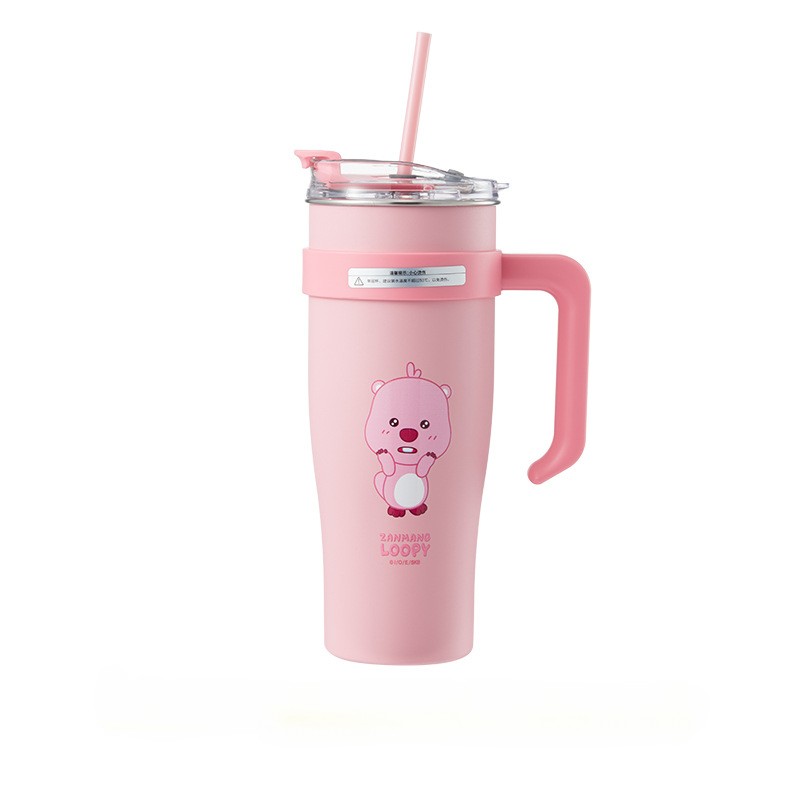 MINISO Loopy Series Jumbo Large Capacity Straw Cup  Cute Cug for Girls, Stainless Steel High Color Value, 1.6L Capacity