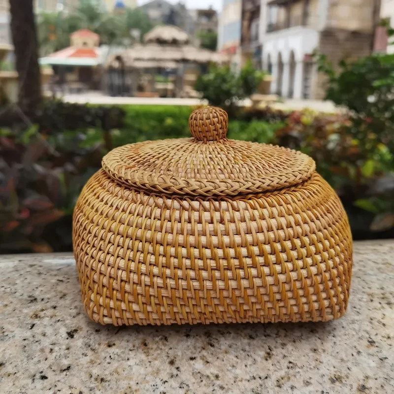 Checker Box Nut Crate Snacks Storage Basket With Lid