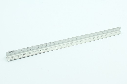 30cm Metal Silver Architect Technical Triangle Ruler