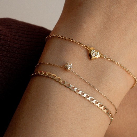 Independent Station Loving Heart Zircon Necklace Bracelet