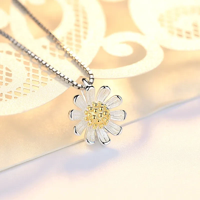 S925 Sterling Silver Sunflower Pendant