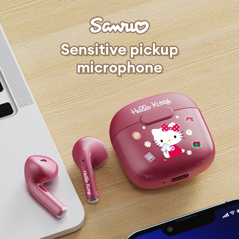 Miniso Sanrio BL22B Bluetooth 5.3 Wireless Earbuds Cute My Melody Earphones with HIFI Stereo Sound, Hello Kitty & Kuromi
