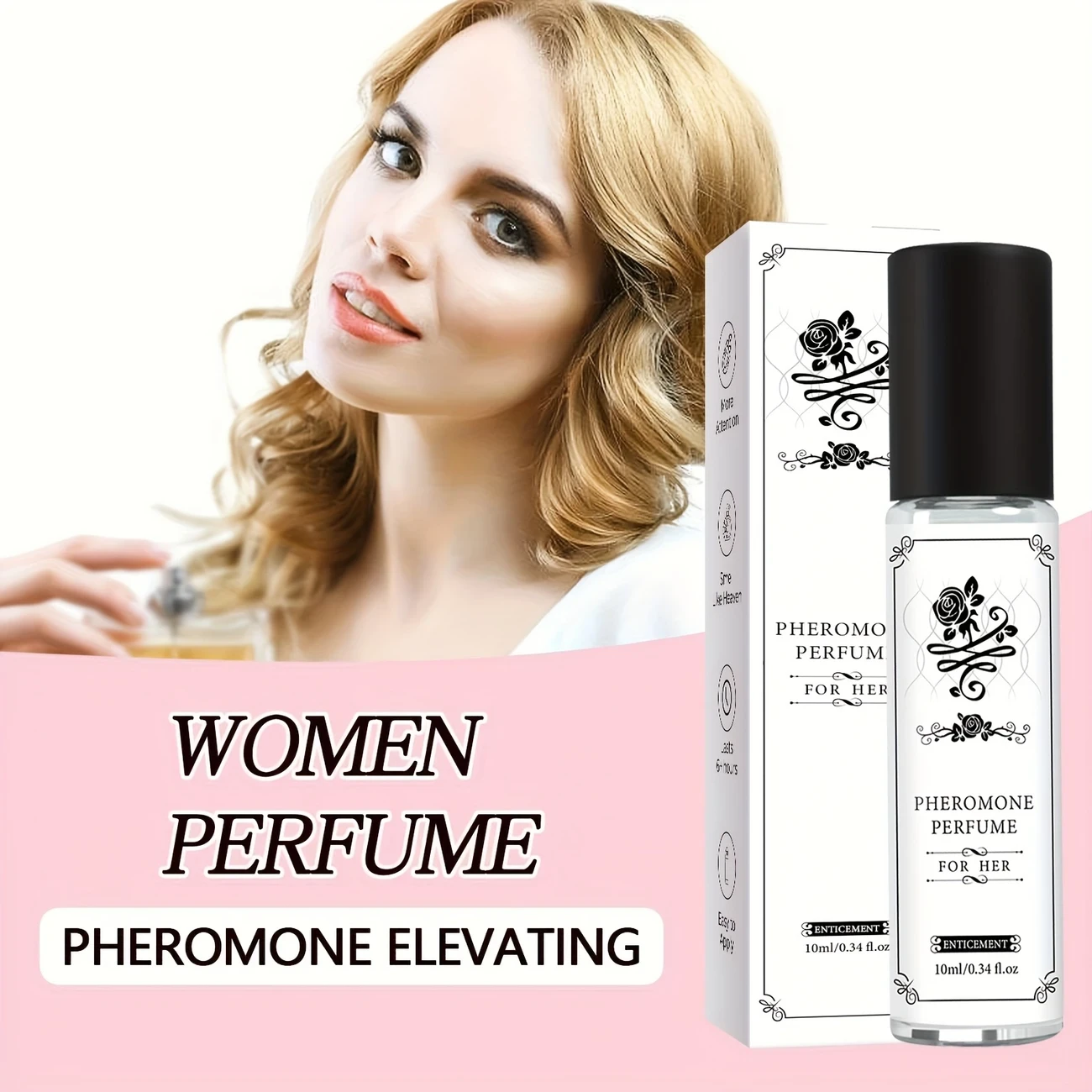 10ml Pheromone Perfume for Women Long-Lasting Aquatic Scent, Elegant Floral Design, Formaldehyde-Free, High Concentration, Unisex Fragrance for Work, Travel, Dates & Daily Use