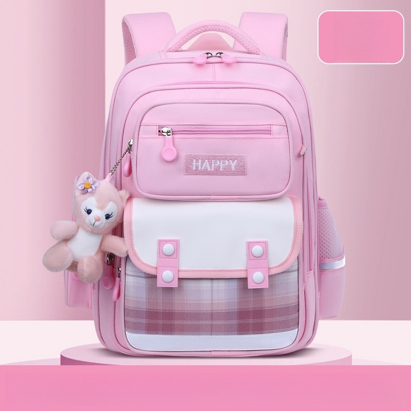 MINISO Disney LinaBell Student Bag  Kawaii StellaLou Waterproof Schoolbag with Cartoon Design, Large Capacity and Safety Reflectors Backpack