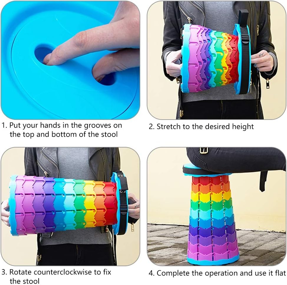 Folding Telescopic Stool  Outdoor Portable Folding Chair, Travel, Fishing, and Queuing Stool