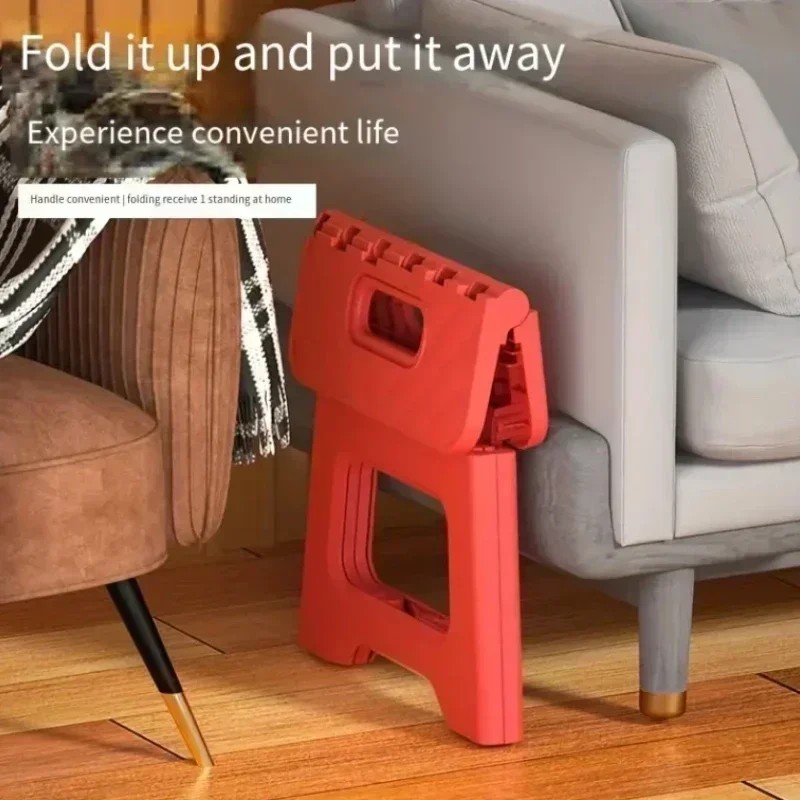 New Portable Folding Stool  Thickened Plastic Saddle Chair