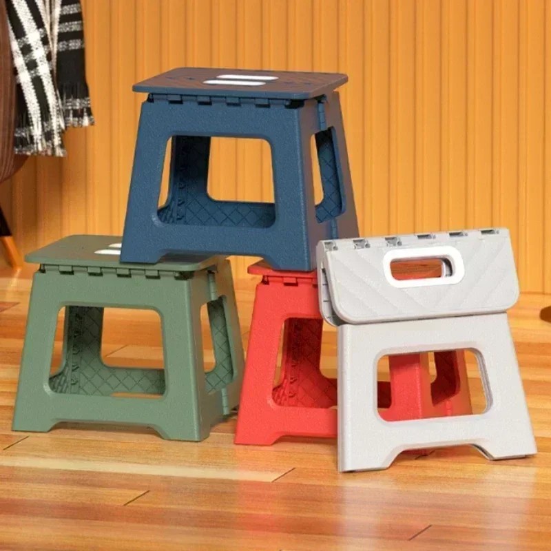 New Portable Folding Stool  Thickened Plastic Saddle Chair