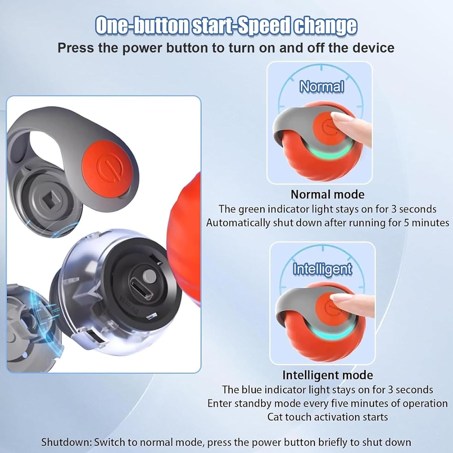 Speedy Tail 2.0 - Interactive Electric Rolling Ball with Teasing Tail  Smart Cat Toy for Indoor & Outdoor Fun