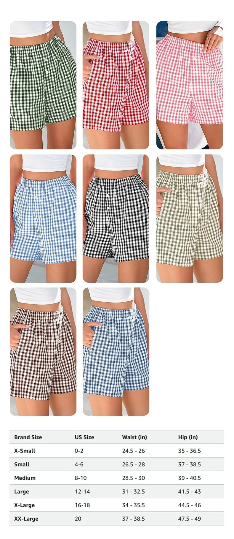 Holiday Women's Casual High Waist Loose Fashion Plaid Shorts
