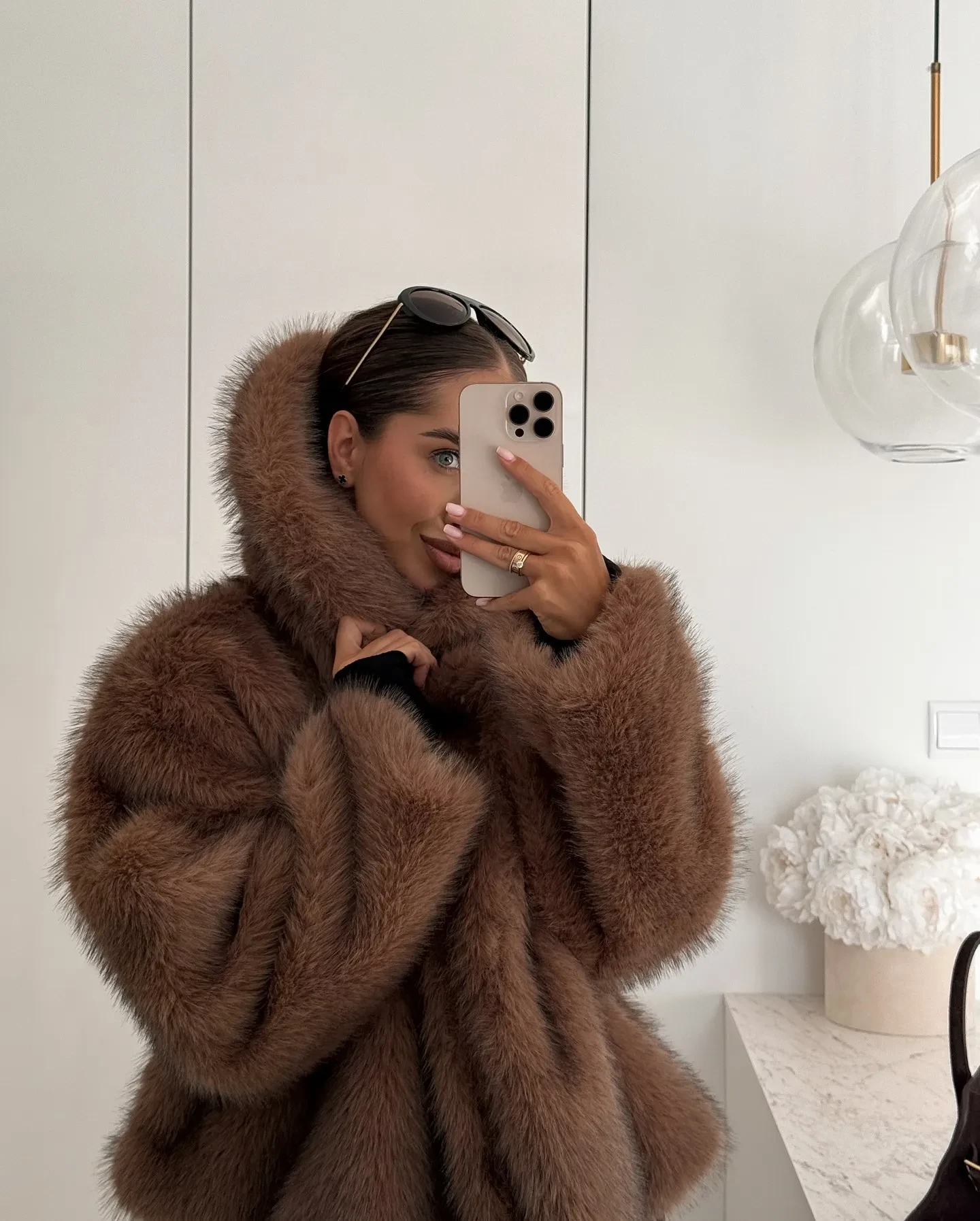 Solid Color Plush Coat Fur Women's Clothing
