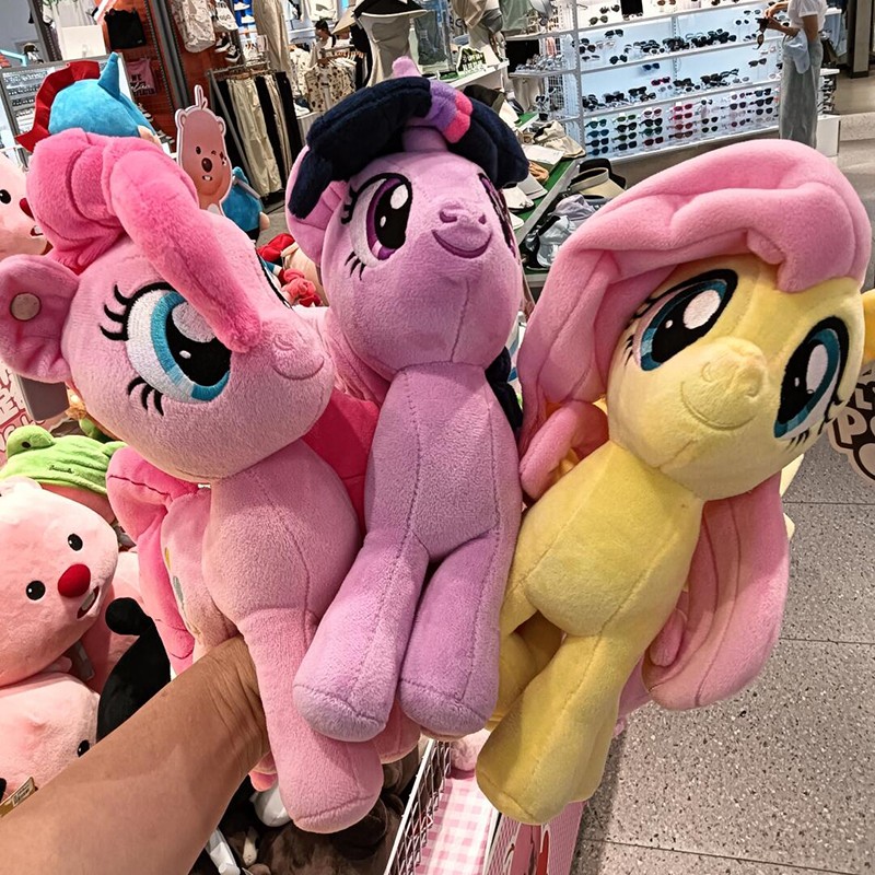 MINISO My Little Pony Anime Plush Doll Toys  Prototype Cartoon Pinkie Pie and Fluttershy Soft Doll Throw Pillow, Perfect Children's Gift