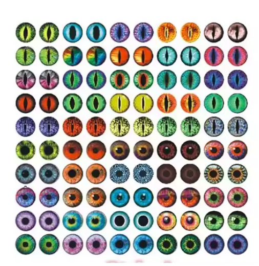 12mm Doll Glass Eye Round Dragon Cat Eyes In Pairs Flatback Cabochons Decoration Keychain DIY Accessories