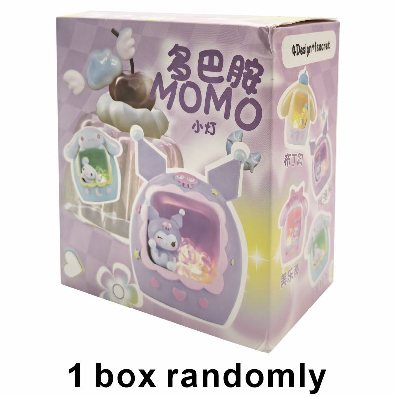 Original MINISO Kuromi Melody Cartoon Anime Moon Night Light  Blind Box Decor Ornaments Toys, Cute Girls Gift, Kids Birthday Gifts