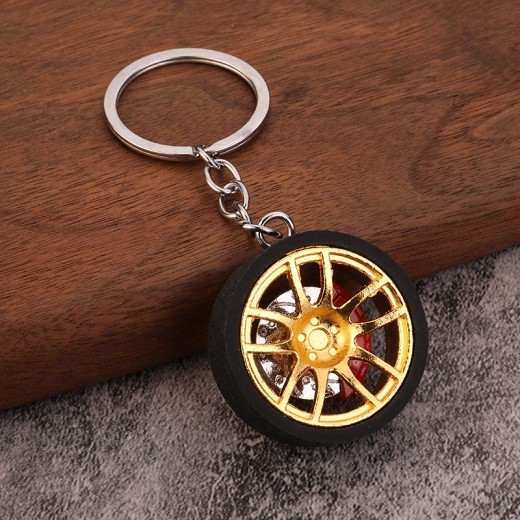 Car Modification Caliper Brake Disc Wheel Hub Car Keychain