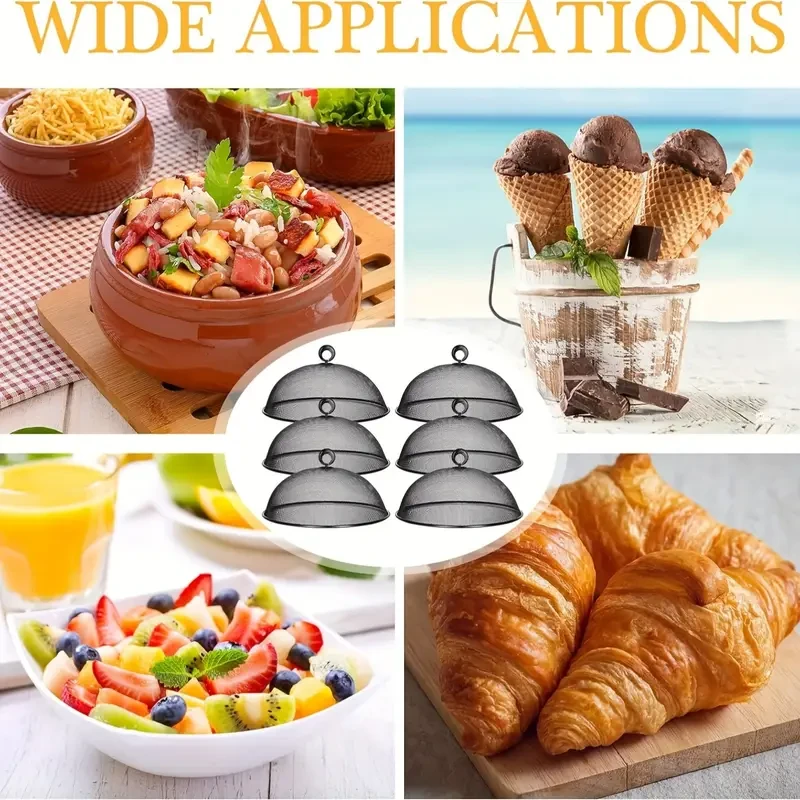 6-Pack Metal Mesh Food Covers for Outdoors