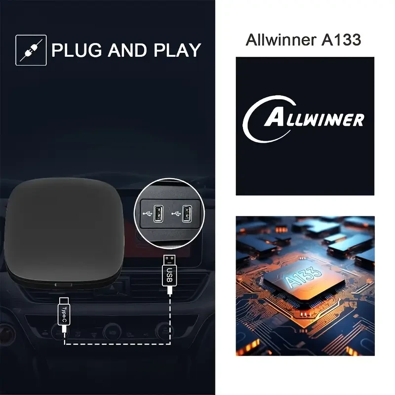 3-in-1 Wireless CarPlay Adapter with Android 10