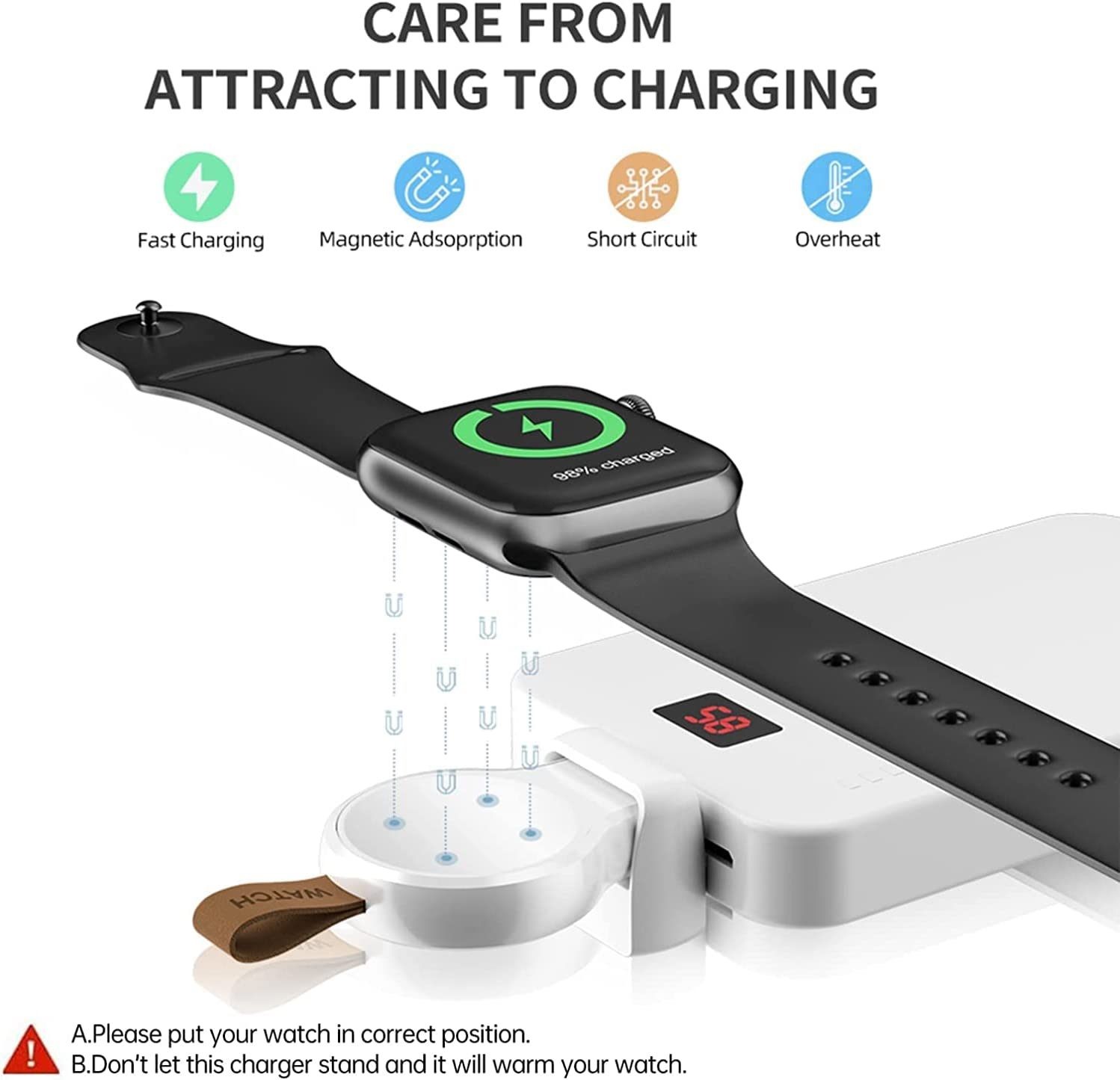 Apple Watch Wireless Charger, USB, Portable.