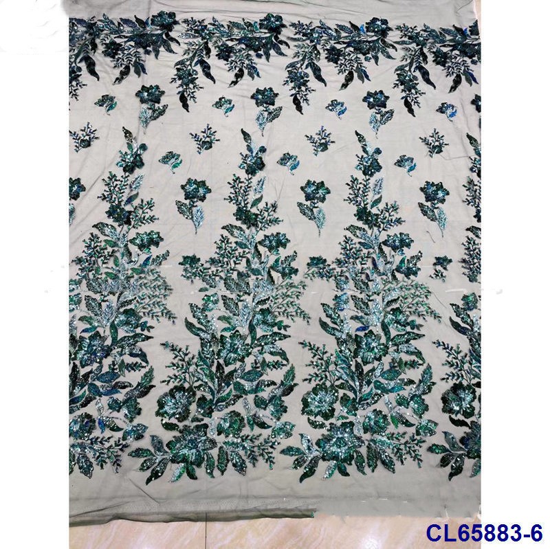 Beautiful Sequins Embroidered French Mesh Tulle Lace African Sequins Fabric